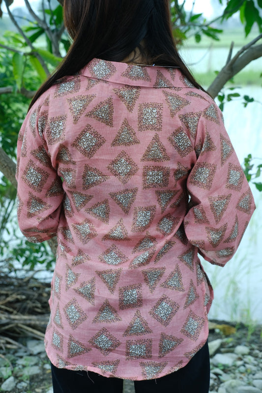 Gulbano Grace" – Handblock Cotton Kurti 🌸