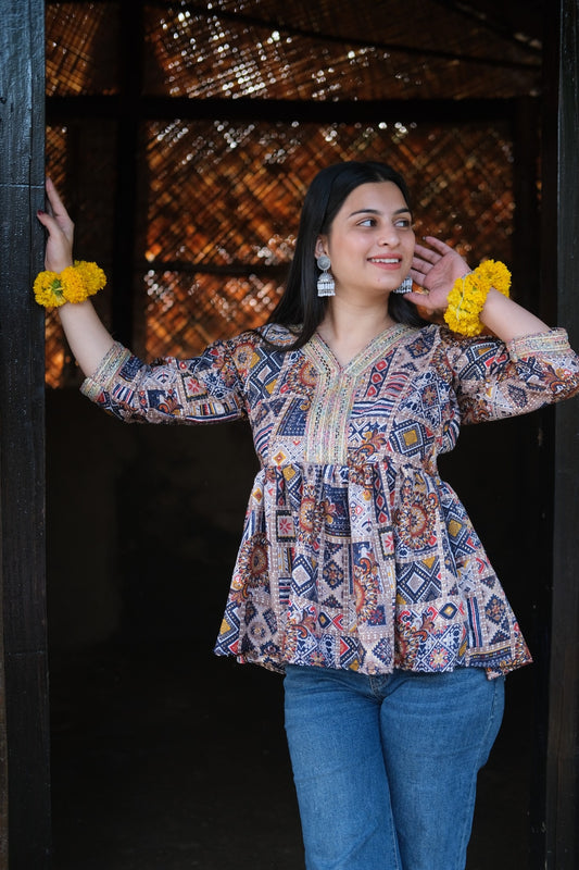 🙄Boho Banjara Peplum Kurti