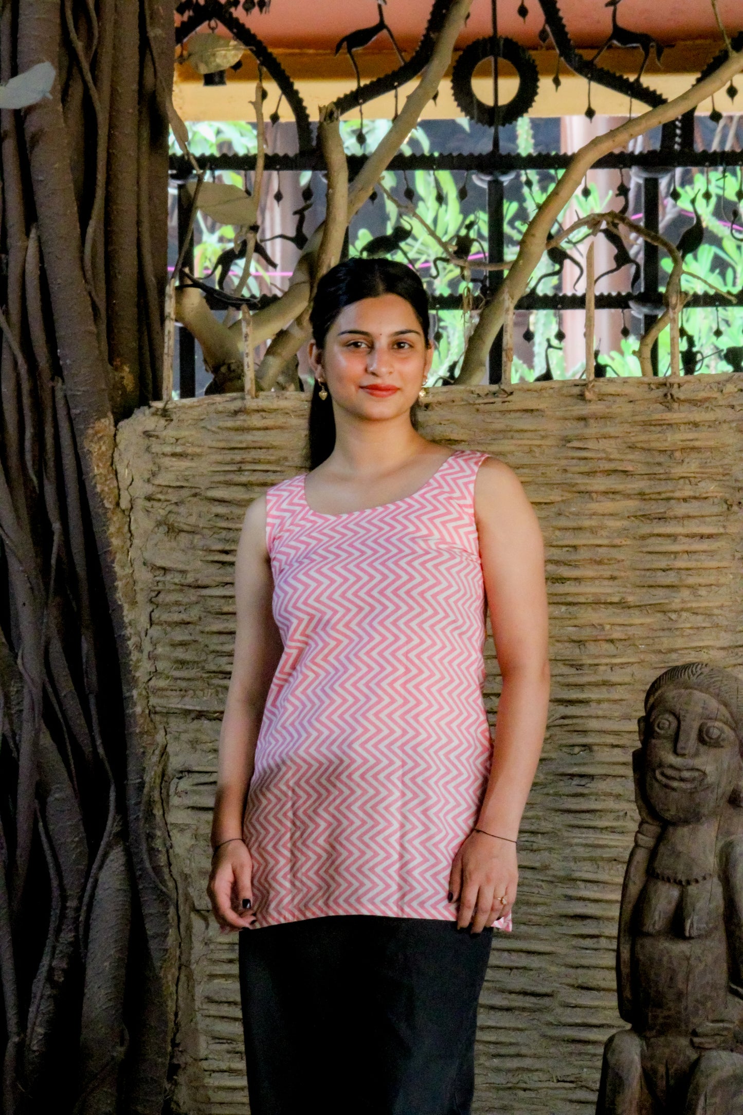 🪸Coral Wave Sleeveless Kurti